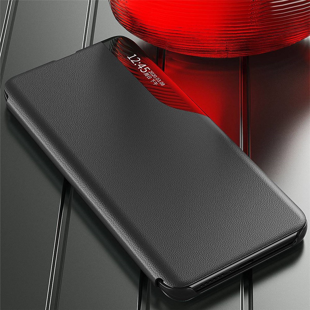 For Xiaomi Poco F4 GT 5G/Redmi K50 Gaming Clear View Window Wear-resistant Leather Phone Case Stand Anti-fall Magnetic Auto Closing Shell - Black-5