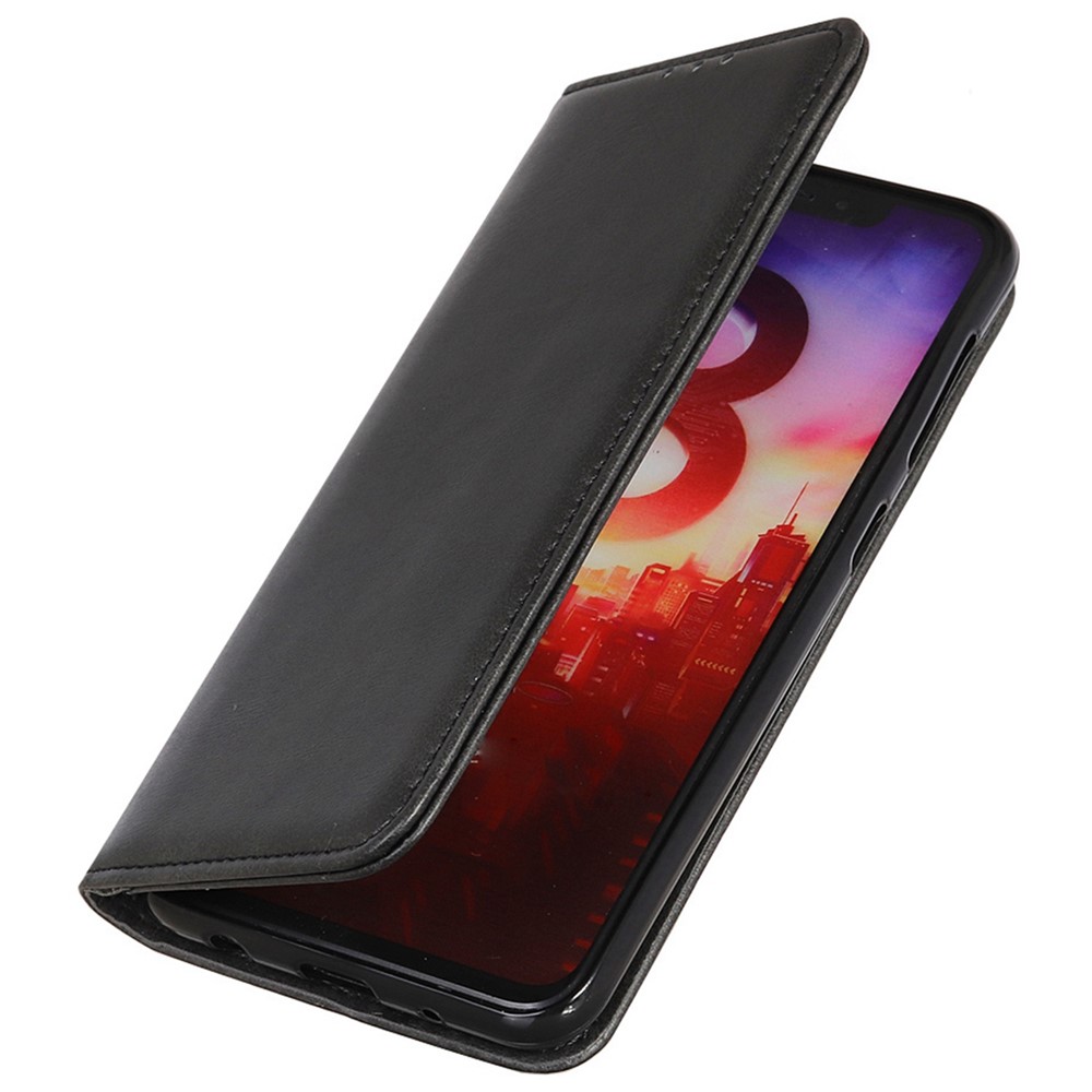 For Xiaomi Redmi Note 11T Pro 5G Drop-proof Split Leather Full Protective Folio Case Stand Hidden Magnetic Adsorption Flip Wallet Cover - Black-5