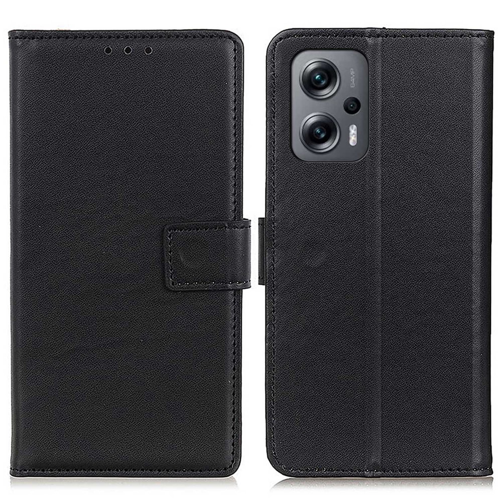 For Xiaomi Redmi Note 11T Pro 5G PU Leather Wallet Case Magnetic Closure Stand Flip Protective Phone Cover - Black-1