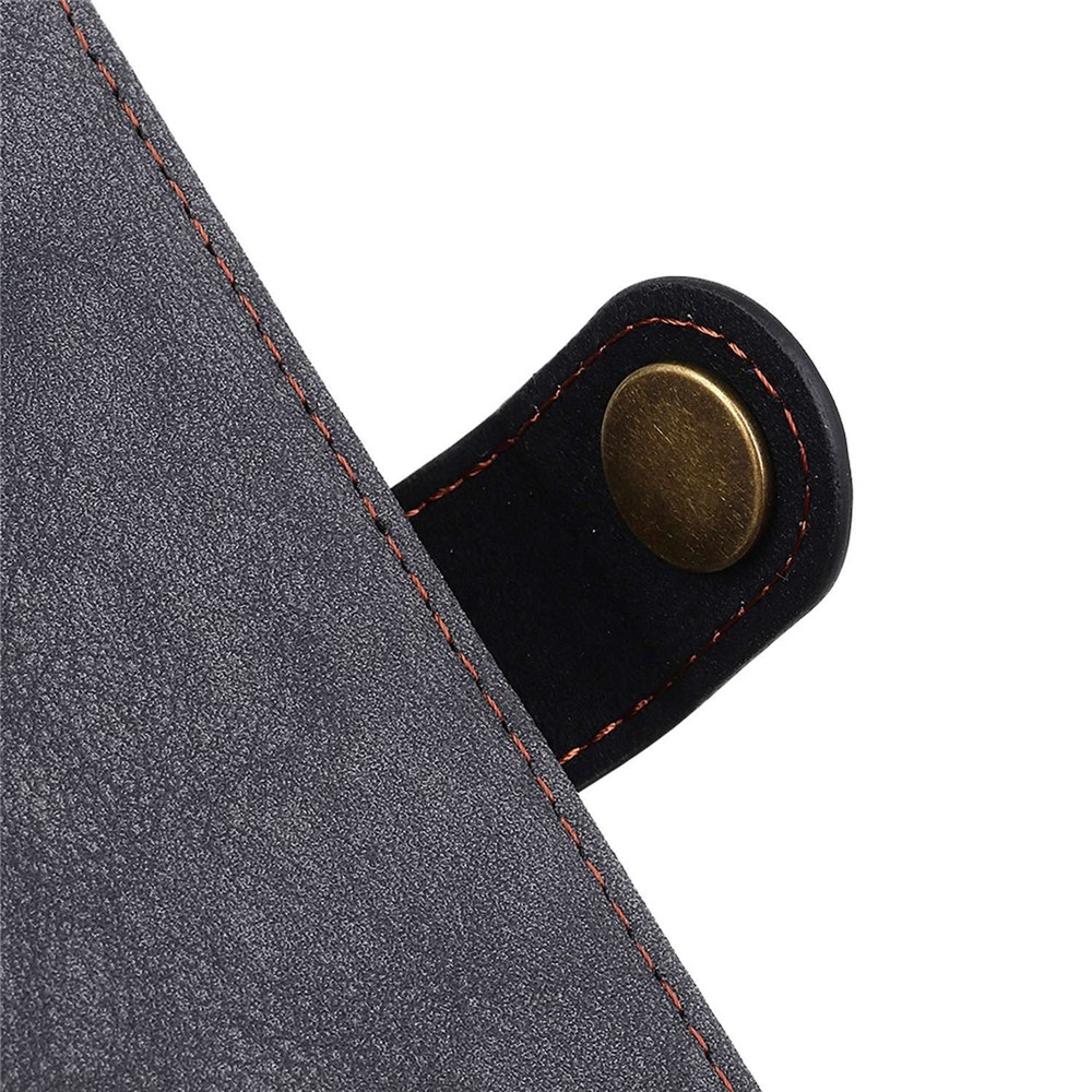 KHAZHEN For Xiaomi Redmi Note 11T Pro 5G Retro Texture Split Leather Stand Flip Folio Case Stitching Line Magnetic Protect Wallet Phone Cover - Black-5