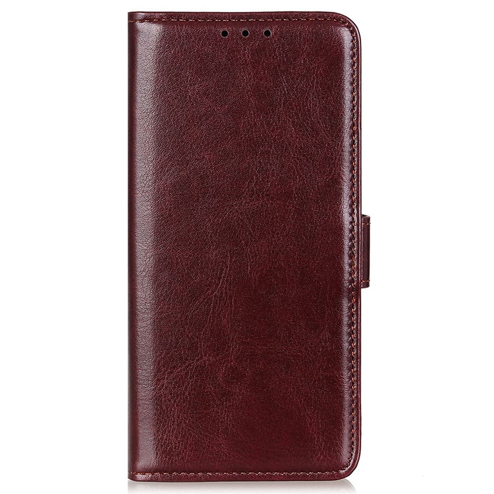 For Xiaomi Redmi Note 11T Pro 5G Shockproof Phone Flip Case Crazy Horse Texture PU Leather Phone Wallet Cover Viewing Stand Scratch-resistant Shell - Brown-6