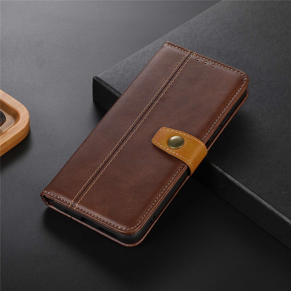 For Xiaomi Redmi Note 11T Pro 5G Drop-proof Phone Wallet Case Wear-resistant PU Leather Magnetic Folio Flip Cover Stand with Card Holder - Coffee-5