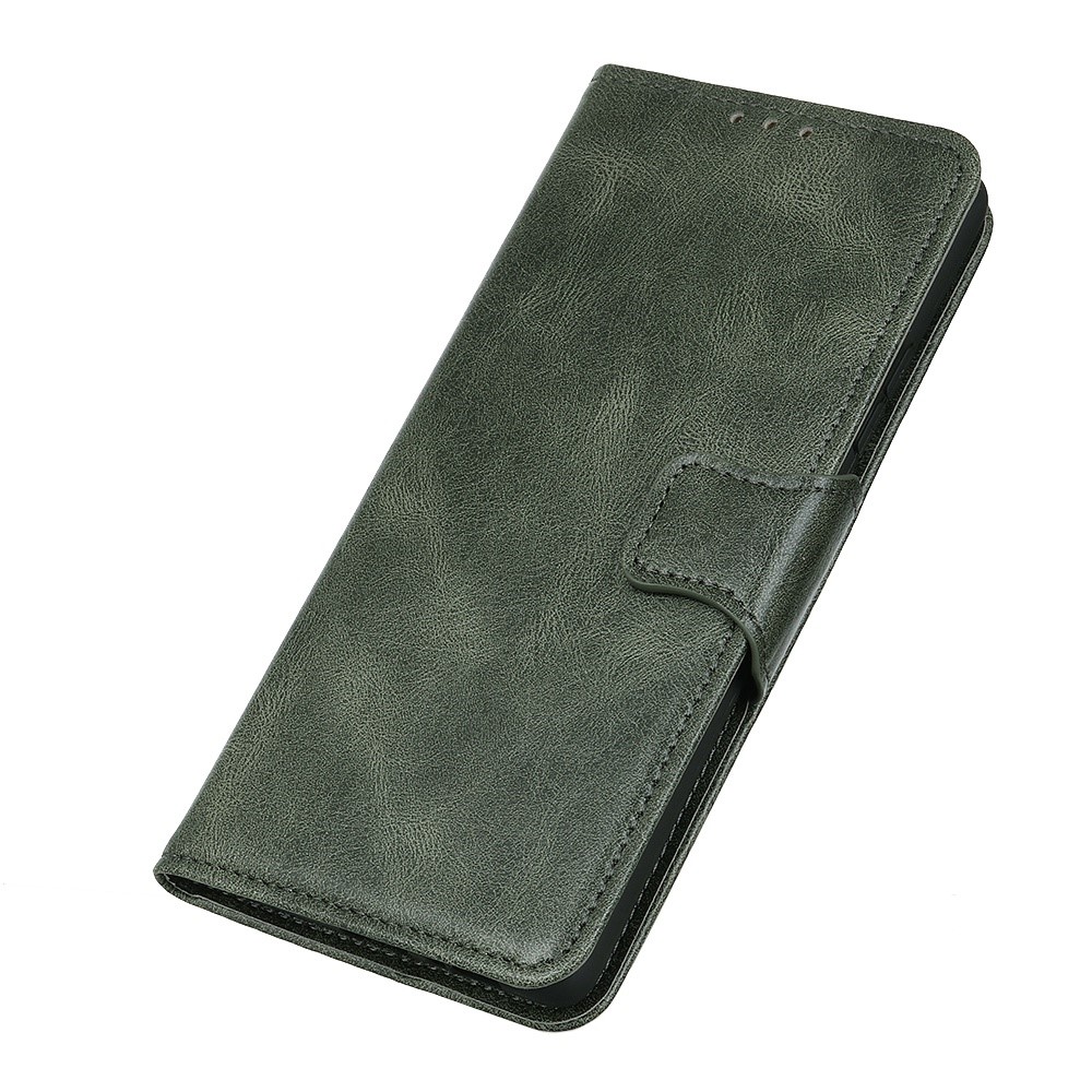 For Xiaomi Redmi Note 11T Pro 5G Anti-fall Crazy Horse Texture Wallet Flip Cover PU Leather Magnetic Closure Stand Full Covering Folio Case - Blackish Green-5