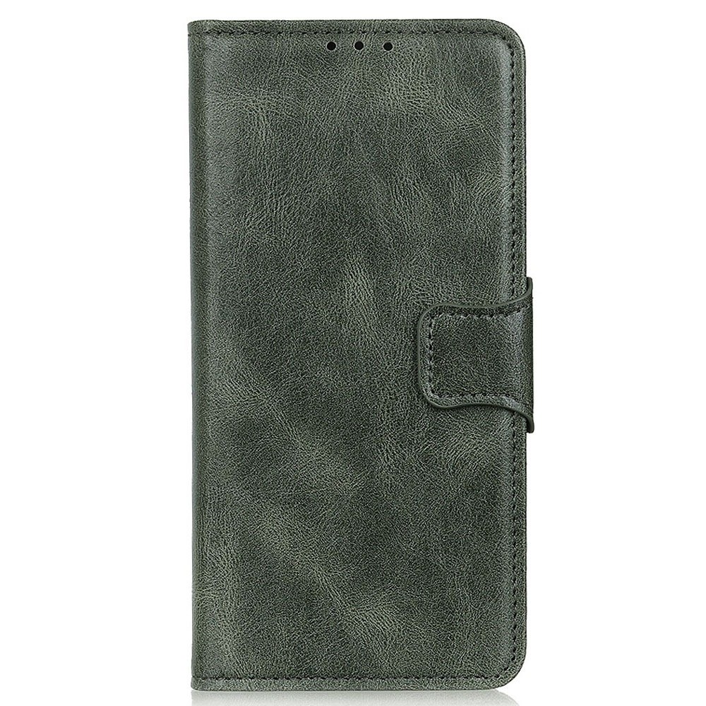 For Xiaomi Redmi Note 11T Pro 5G Anti-fall Crazy Horse Texture Wallet Flip Cover PU Leather Magnetic Closure Stand Full Covering Folio Case - Blackish Green-7