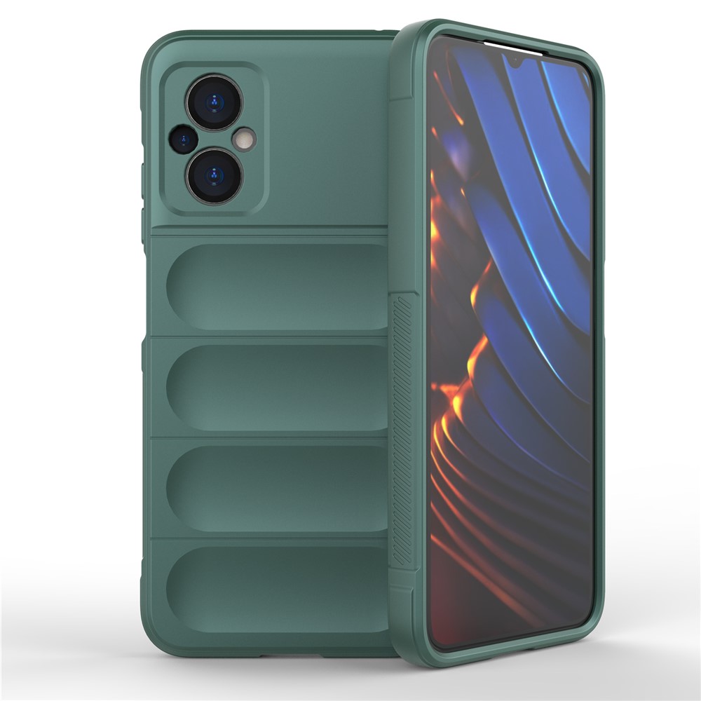 For Xiaomi Poco M4 5G Anti-scratch Soft TPU Shock Absorption Cell Phone Protection Cover - Green-1