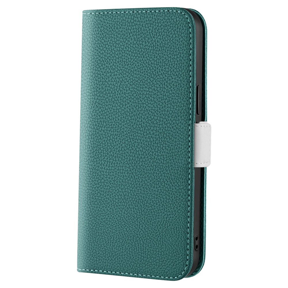 Wallet Stand Leather Phone Case for Xiaomi Poco M4 Pro 4G, Candy Color Litchi Texture Magnetic Clasp Cover - Green-8