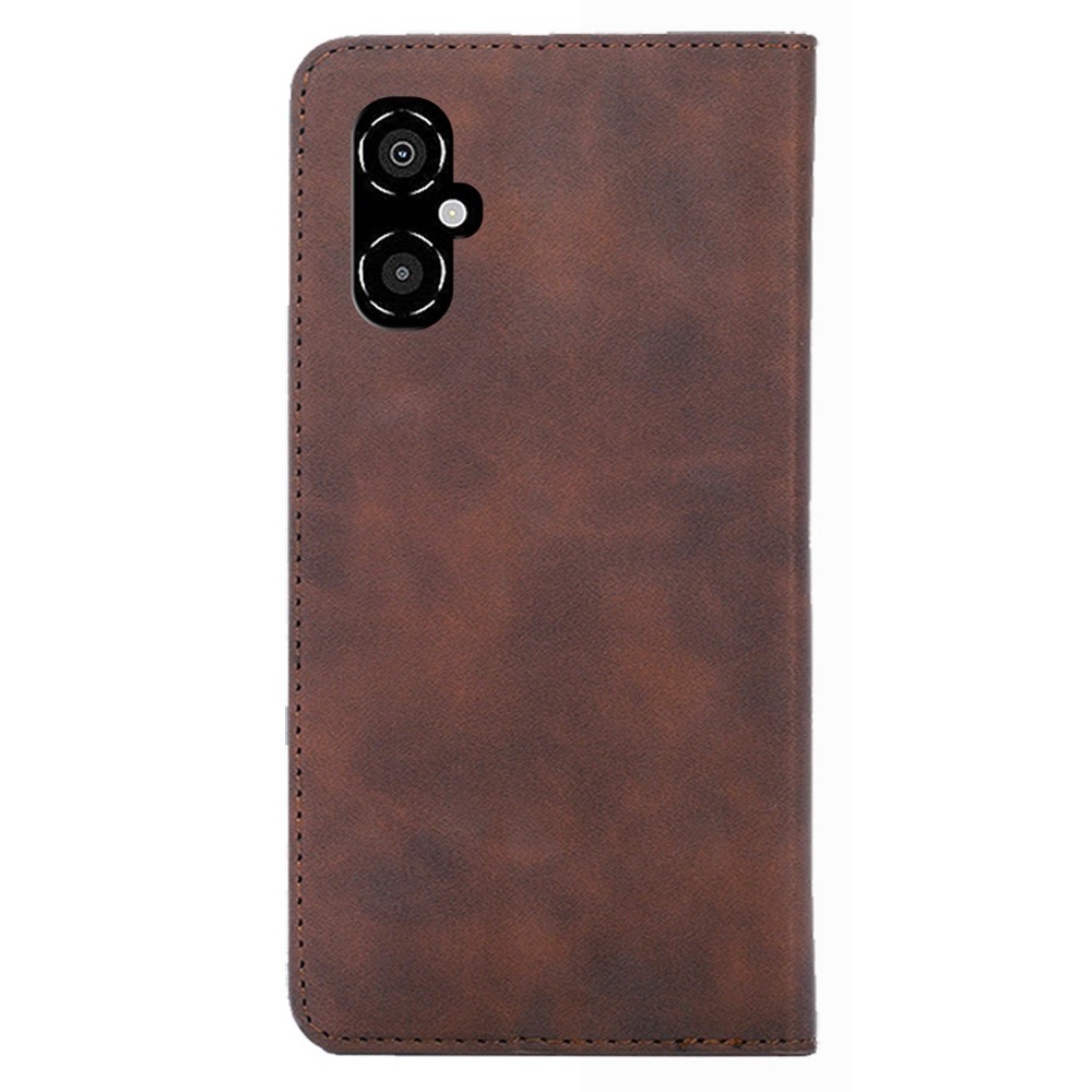 For Xiaomi Poco M4 5G Magnetic Auto-absorbed Skin-touch Feeling Phone Case PU Leather Case Card Slot Phone Stand Cover - Dark Brown-6