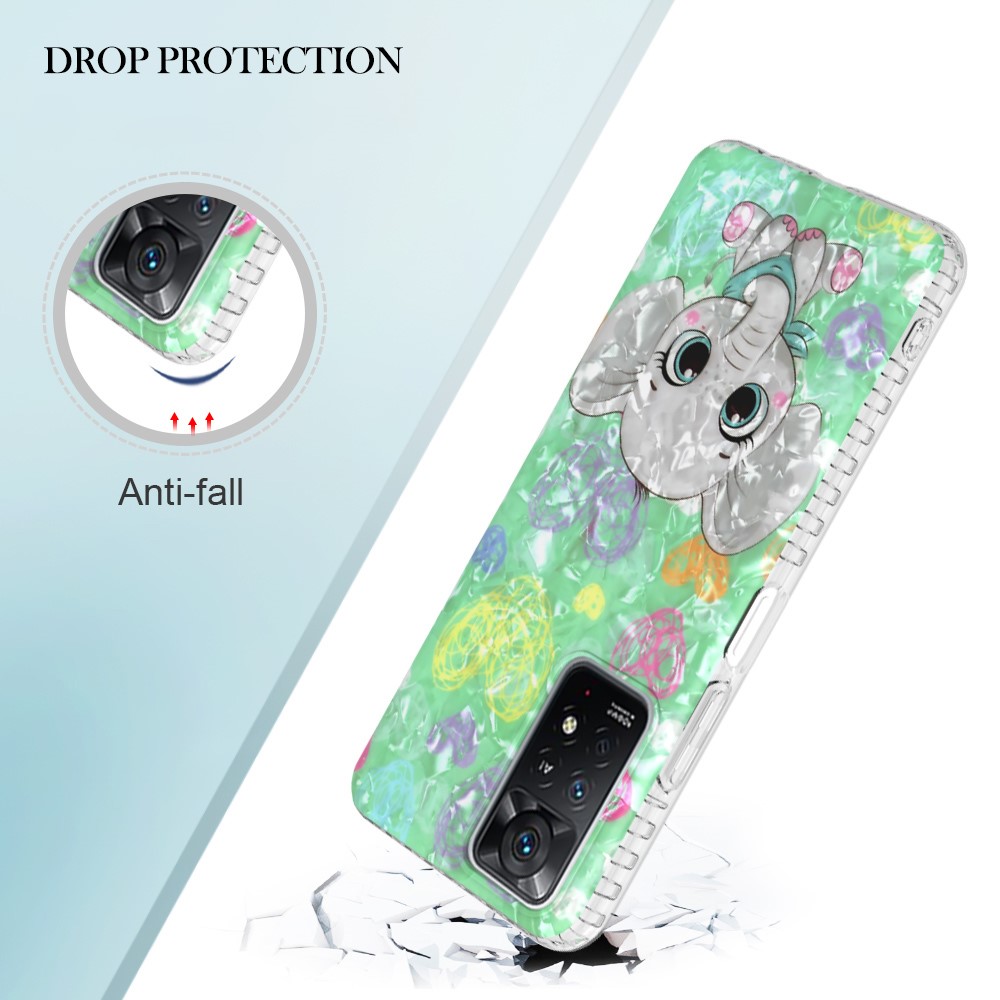 YB IMD Series-13 for Xiaomi Redmi Note 11 Pro 4G (MediaTek)/Note 11 Pro 5G (Qualcomm) Anti-Scratch 2.0mm TPU Phone Case IMD Shell Pattern Airbag Drop Protection Back Cover - BK009-Elephant-3