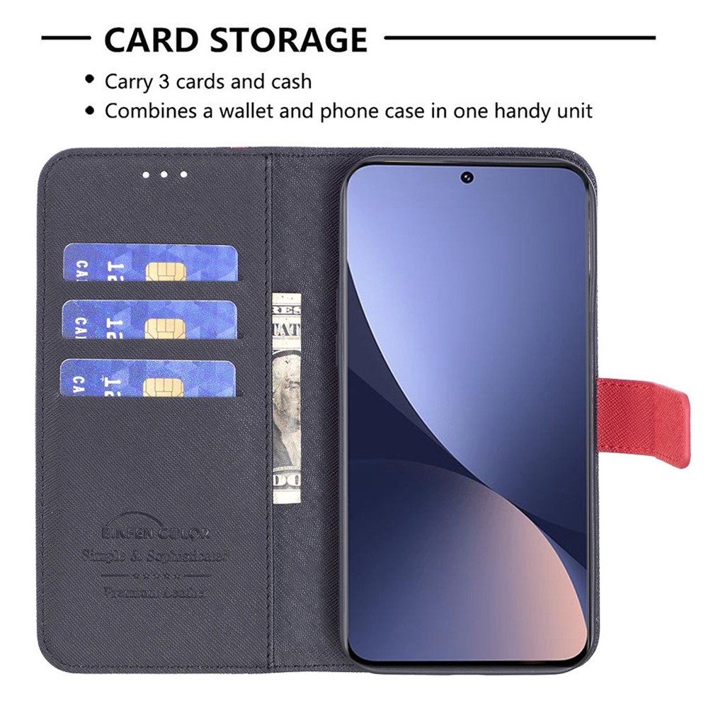 BINFEN COLOR for Xiaomi Redmi Note 9 Pro 4G/Note 9 Pro Max/Note 9S 4G BF Leather Series-9 Wallet Case Cross Texture Style 13 Splicing PU Leather Stand Folio Flip Cover - Black-3