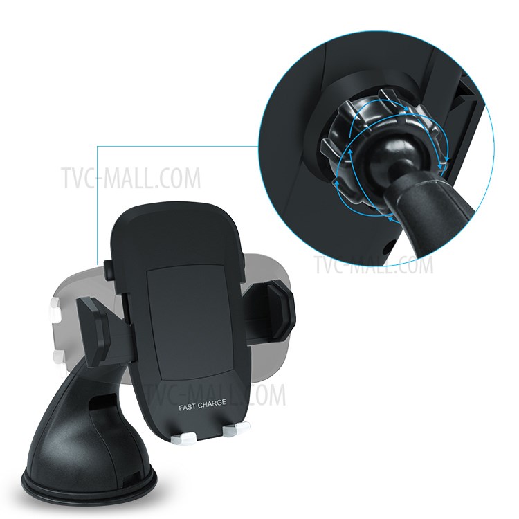 F100 Qi Standard Wireless Charger Air Vent + Suction Cup Car Mount for Qi Enabled Devices - Black-10