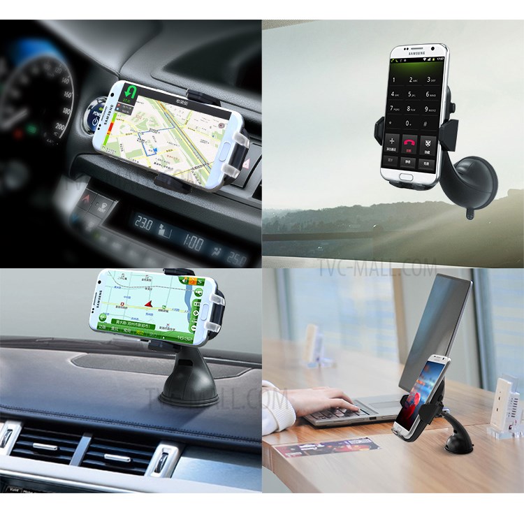F100 Qi Standard Wireless Charger Air Vent + Suction Cup Car Mount for Qi Enabled Devices - Black-14