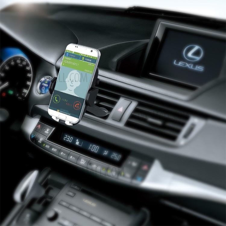 F100 Qi Standard Wireless Charger Air Vent + Suction Cup Car Mount for Qi Enabled Devices - Black-15
