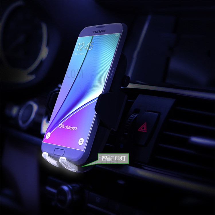 F100 Qi Standard Wireless Charger Air Vent + Suction Cup Car Mount for Qi Enabled Devices - Black-7