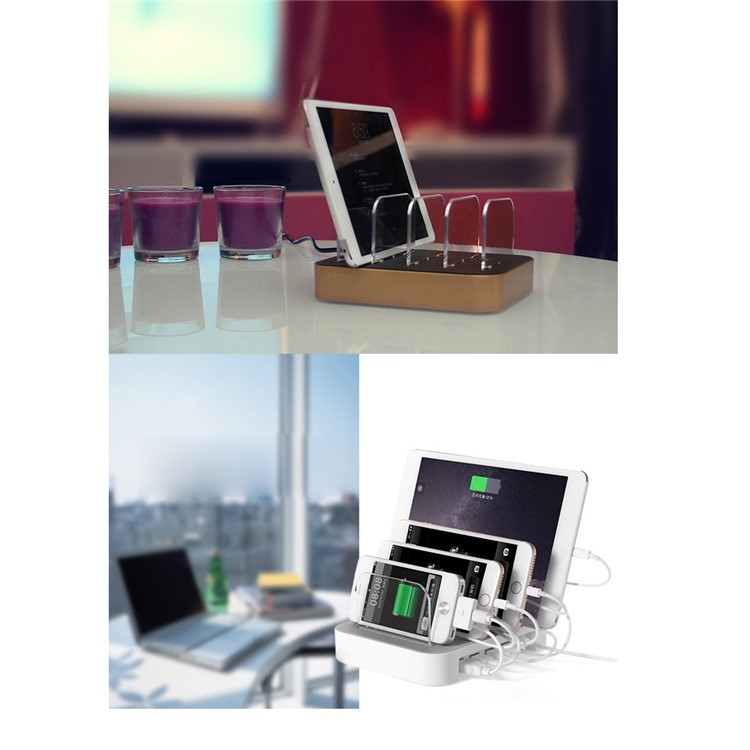 RX-USBH01 Universal 24W 4 USB Ports Charging Dock Station Desktop Mount for iPhone iPad Samsung - US Plug-13