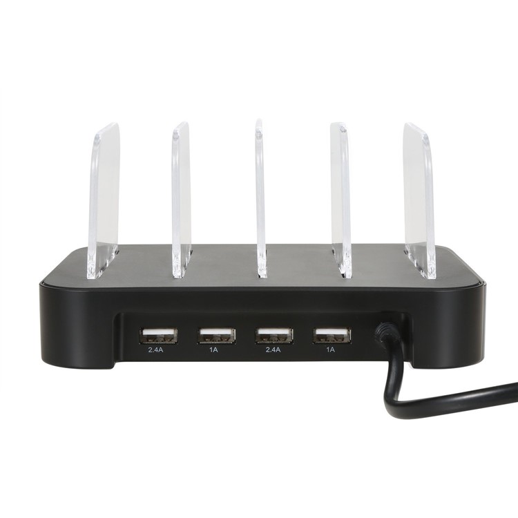 RX-USBH01 Universal 24W 4 USB Ports Charging Dock Station Desktop Mount for iPhone iPad Samsung - US Plug-3