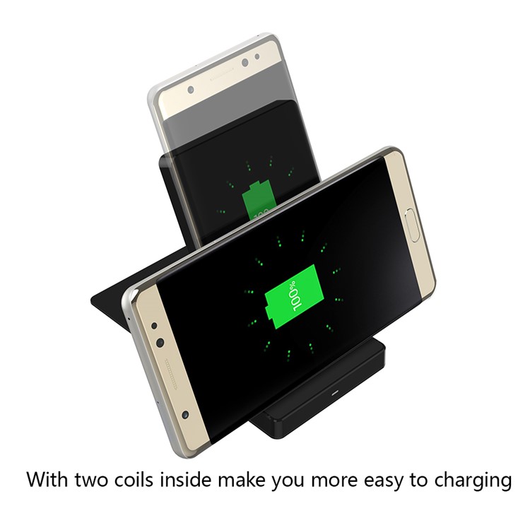 KL01 Portable Fast Wireless Charger QI 1.2 Standard Wireless Charging Charger with Stand for Samsung Galaxy S6 edge / LG G4 etc. - Black-5