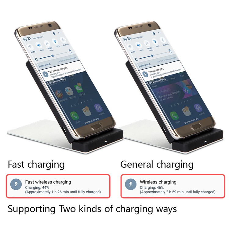 KL01 Portable Fast Wireless Charger QI 1.2 Standard Wireless Charging Charger with Stand for Samsung Galaxy S6 edge / LG G4 etc. - Black-6