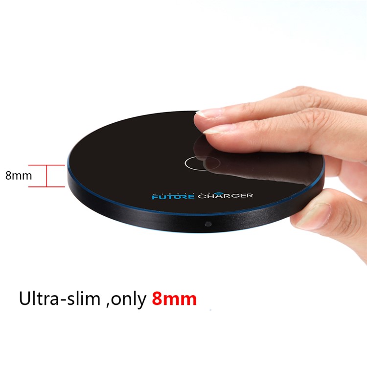 KD01 Portable Fast QI Standard Wireless Charging Pad with LED Light for Samsung Galaxy S6 edge / LG G4 etc. - Black-1