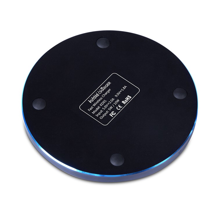 KD01 Portable Fast QI Standard Wireless Charging Pad with LED Light for Samsung Galaxy S6 edge / LG G4 etc. - Black-12