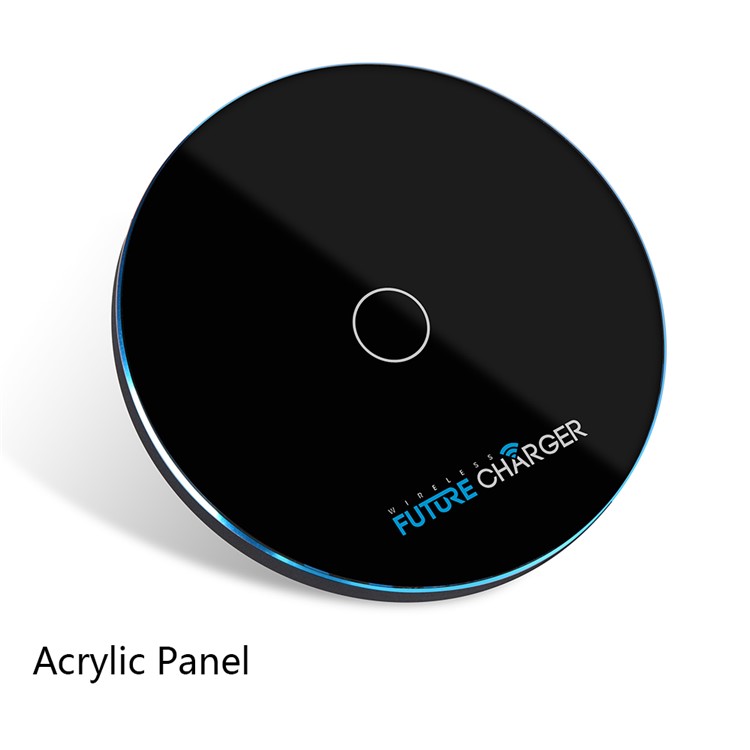 KD01 Portable Fast QI Standard Wireless Charging Pad with LED Light for Samsung Galaxy S6 edge / LG G4 etc. - Black-4