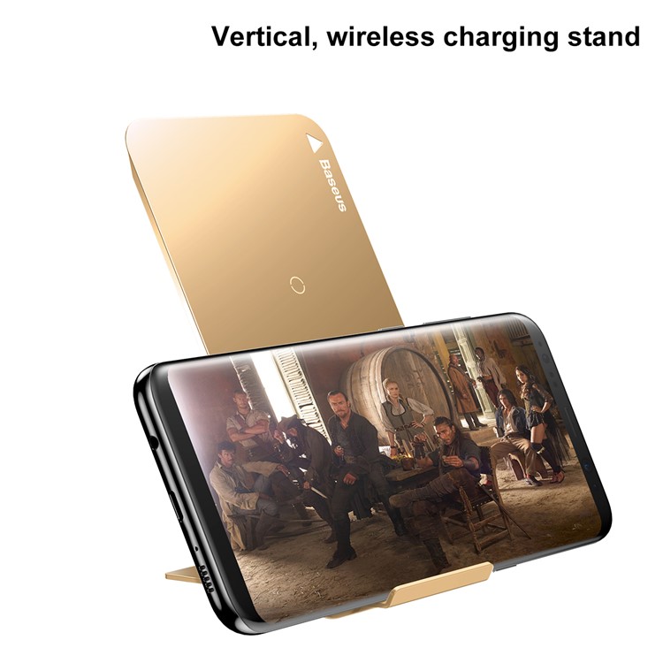 BASEUS 2-bobina Qi Almofada De Suporte De Carga Sem Fio Para Iphone X / 8/8 Plus / Samsung Galaxy Note8 / S8 / S7 / S6 Etc - Cor De Ouro-3