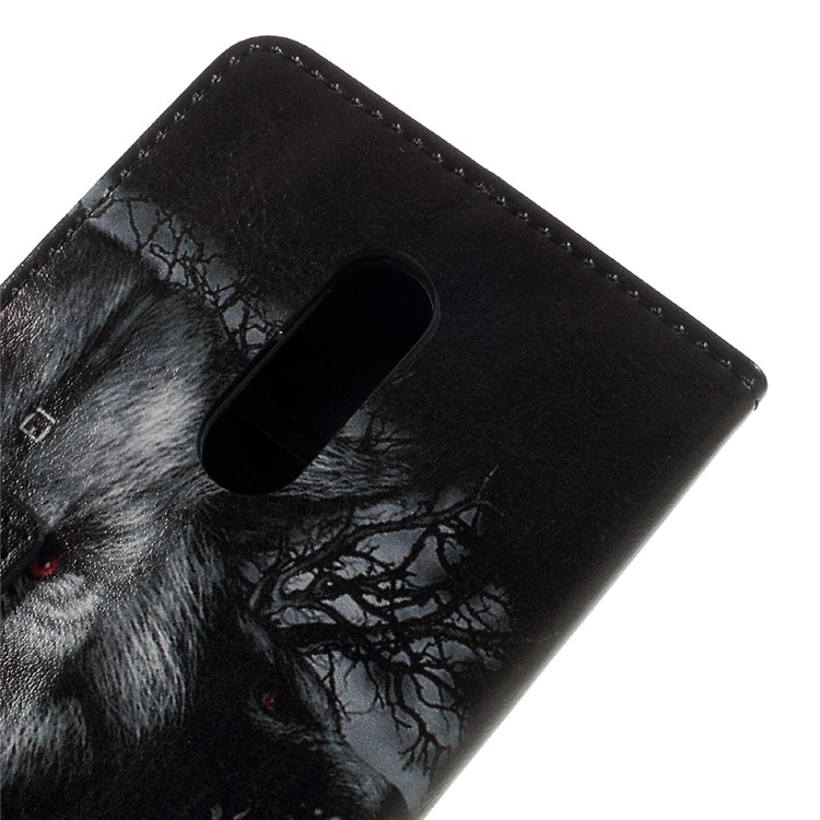 Pattern Printing Leather Wallet Case for Alcatel A7 - Wolf Pattern-8