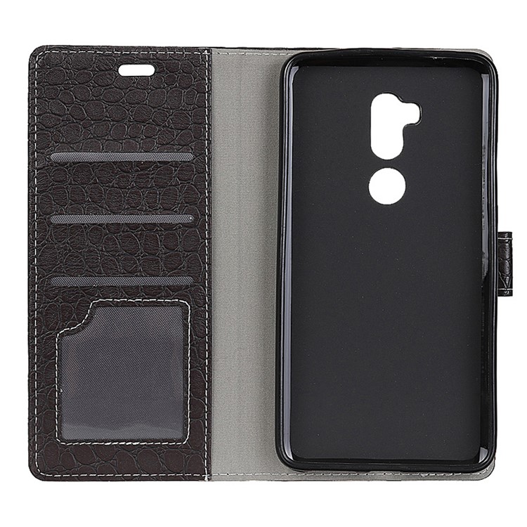 Crocodile Texture PU Leather Wallet Phone Case for Alcatel A7 XL - Black-3
