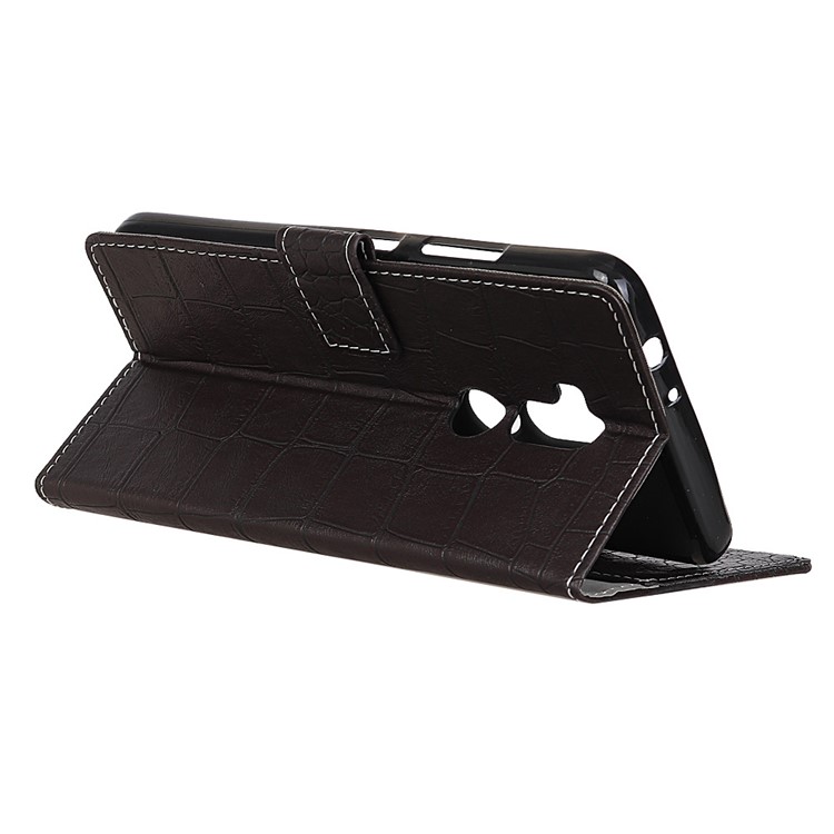 Crocodile Texture PU Leather Wallet Phone Case for Alcatel A7 XL - Black-4