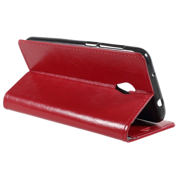 Crazy Horse Magnetic Stand Wallet Leather Mobile Phone Case for Alcatel U5 HD - Red-5