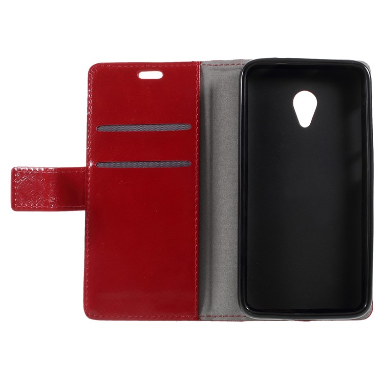 Crazy Horse Magnetic Stand Wallet Leather Mobile Phone Case for Alcatel U5 HD - Red-6