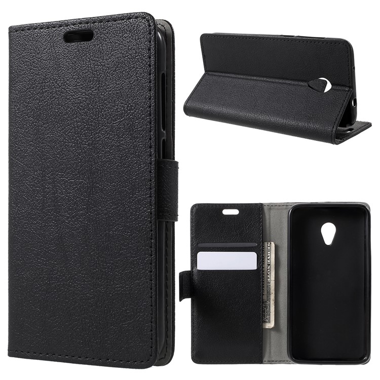 Protective Wallet PU Leather Case with Stand for Alcatel U5 HD - Black-1