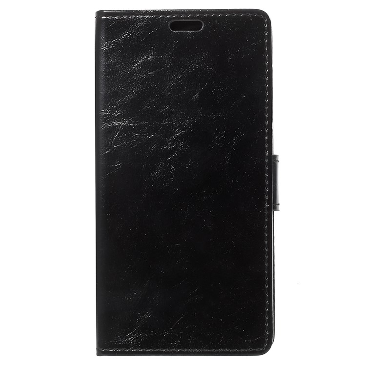 Crazy Horse Leather Wallet Cell Phone Casing with Card Holders for Alcatel A3 Plus - Black-2