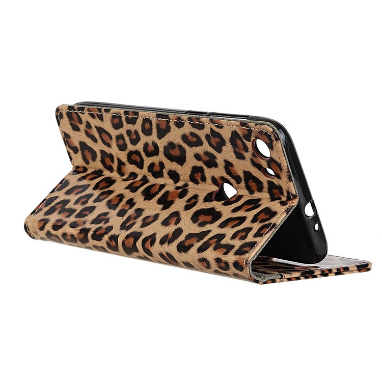 Leopard Pattern Leather Wallet Case for Alcatel Idol 5-6