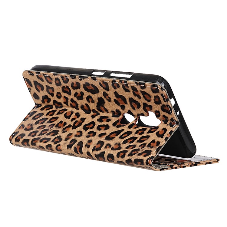 Glossy Leopard Wallet Leather Case Cover for Alcatel A7 XL with Stand-6