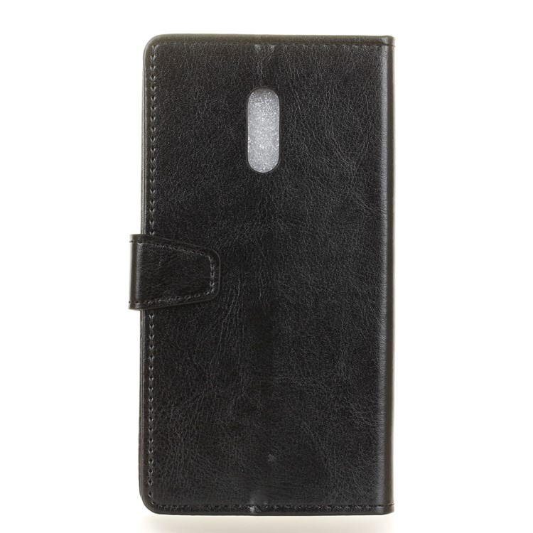 Crazy Horse Stand Wallet Leather Cell Phone Case for Alcatel A3 Plus - Black-2