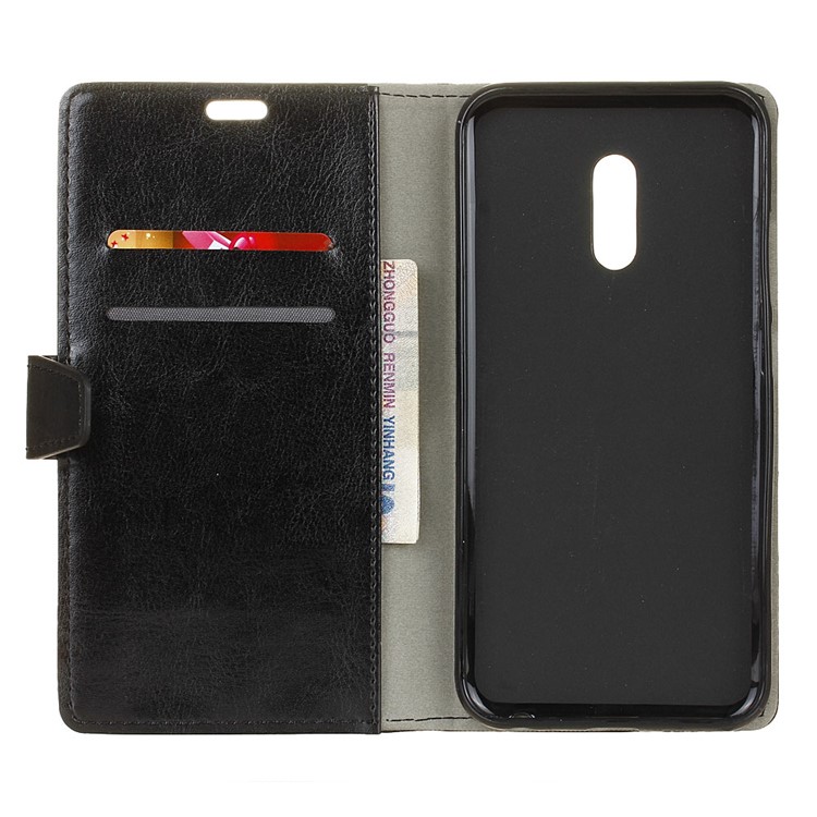 Crazy Horse Stand Wallet Leather Cell Phone Case for Alcatel A3 Plus - Black-4
