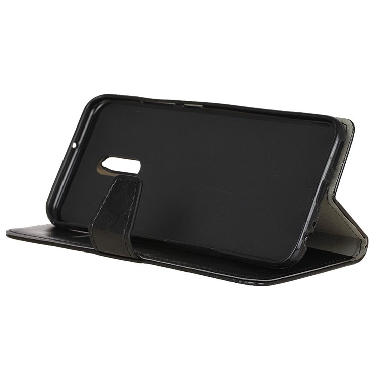 Crazy Horse Stand Wallet Leather Cell Phone Case for Alcatel A3 Plus - Black-5