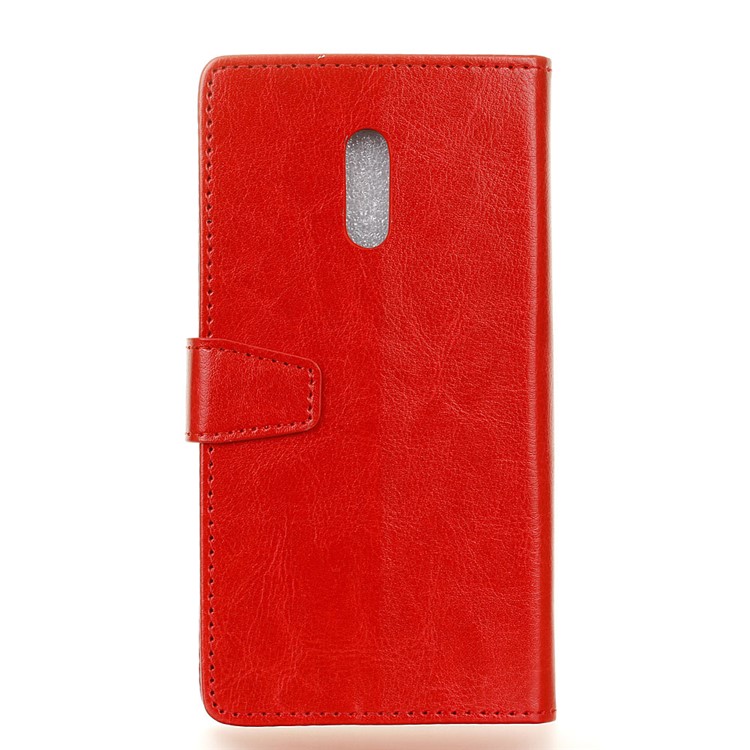 Crazy Horse Stand Wallet Leather Cell Phone Shell for Alcatel A3 Plus - Red-2