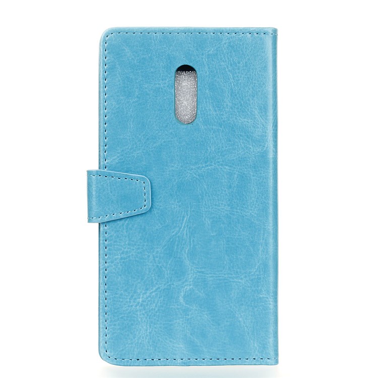 Crazy Horse Stand Wallet Leather Mobile Phone Cover for Alcatel A3 Plus - Blue-2