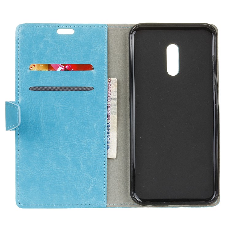 Crazy Horse Stand Wallet Leather Mobile Phone Cover for Alcatel A3 Plus - Blue-5