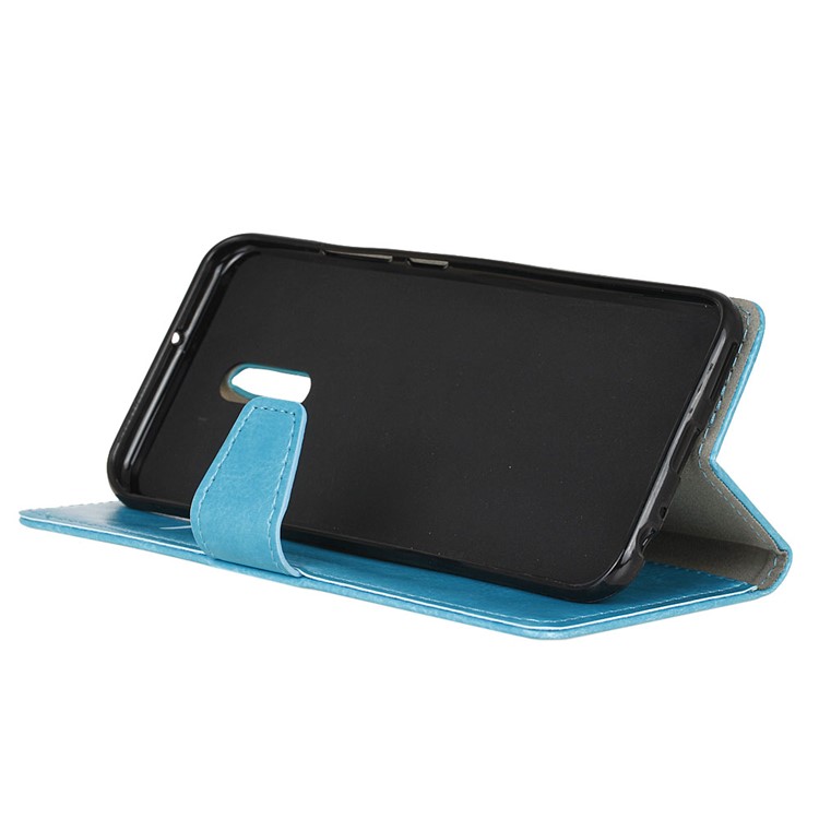 Crazy Horse Stand Wallet Leather Mobile Phone Cover for Alcatel A3 Plus - Blue-6