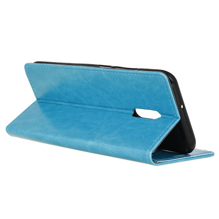 Crazy Horse Stand Wallet Leather Mobile Phone Cover for Alcatel A3 Plus - Blue-7