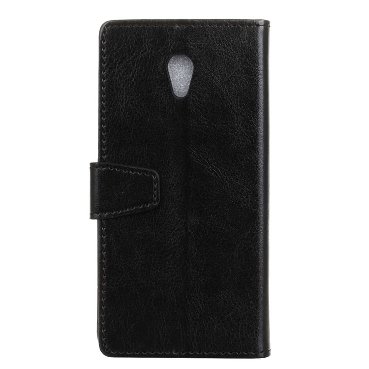 Crazy Horse Texture Wallet Stand Leather Case for Alcatel U5 HD - Black-2