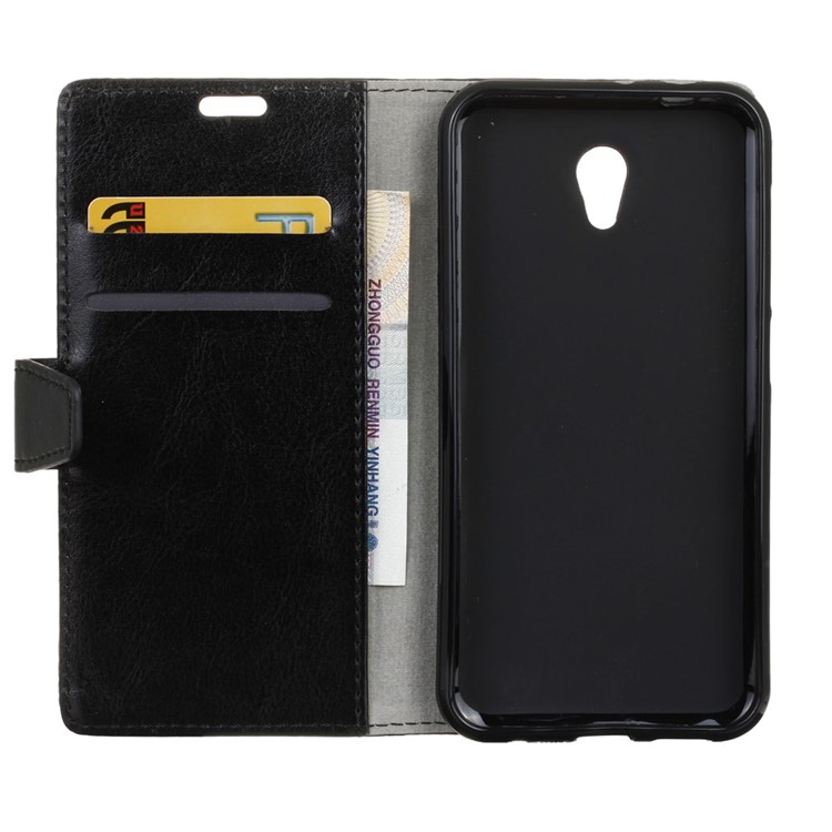 Crazy Horse Texture Wallet Stand Leather Case for Alcatel U5 HD - Black-5