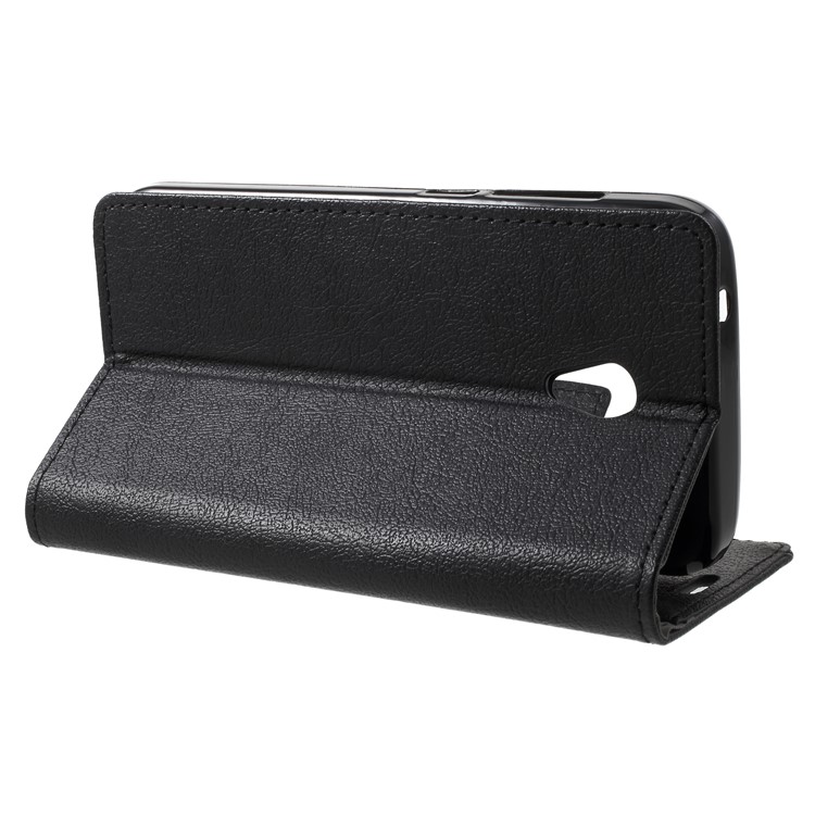 Wallet Magnetic Stand Leather Mobile Phone Shell for Alcatel U5 (3G Version) - Black-4