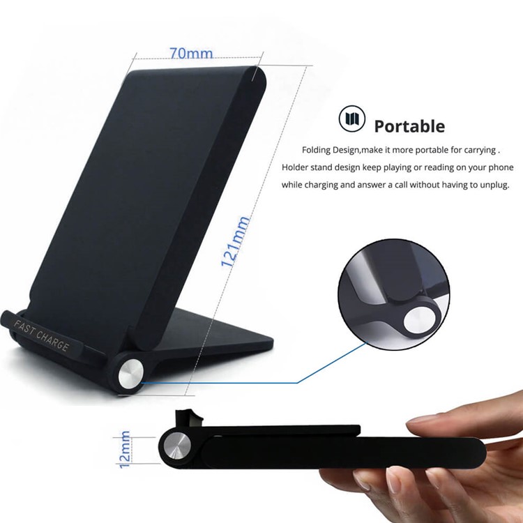 3-Coil Qi Wireless Charging Stand Foldable Wireless Charging Pad for iPhone X/8/8 Plus, Samsung Note 8/S8-13