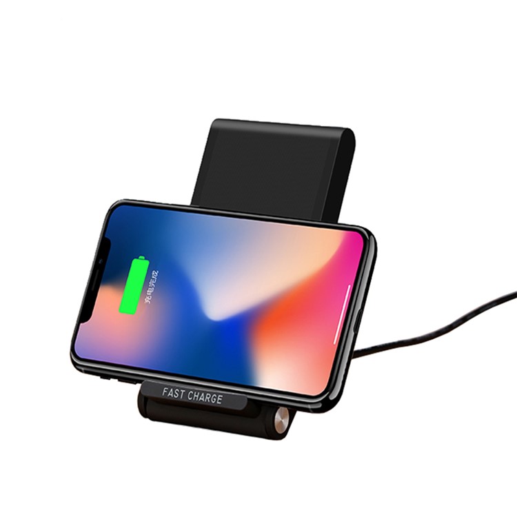 3-Coil Qi Wireless Charging Stand Foldable Wireless Charging Pad for iPhone X/8/8 Plus, Samsung Note 8/S8-9