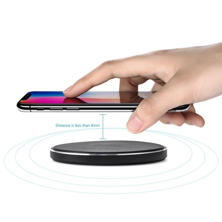 D6 Plus Ultra-thin Fast Wireless Charging Charger Pad for iPhone 8/Samsung Galaxy S8 etc. - Black-6