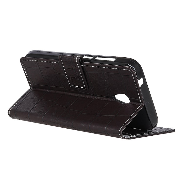 Crocodile Skin Wallet Leather Stand Case for Alcatel U5 HD - Black-4