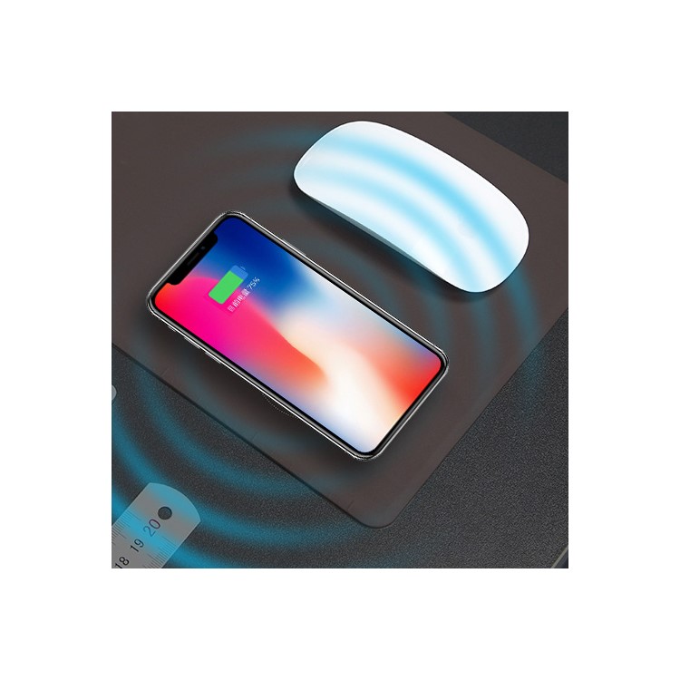 Qi Wireless Charging Organizer Storage Pad Mouse Pad - Black-3